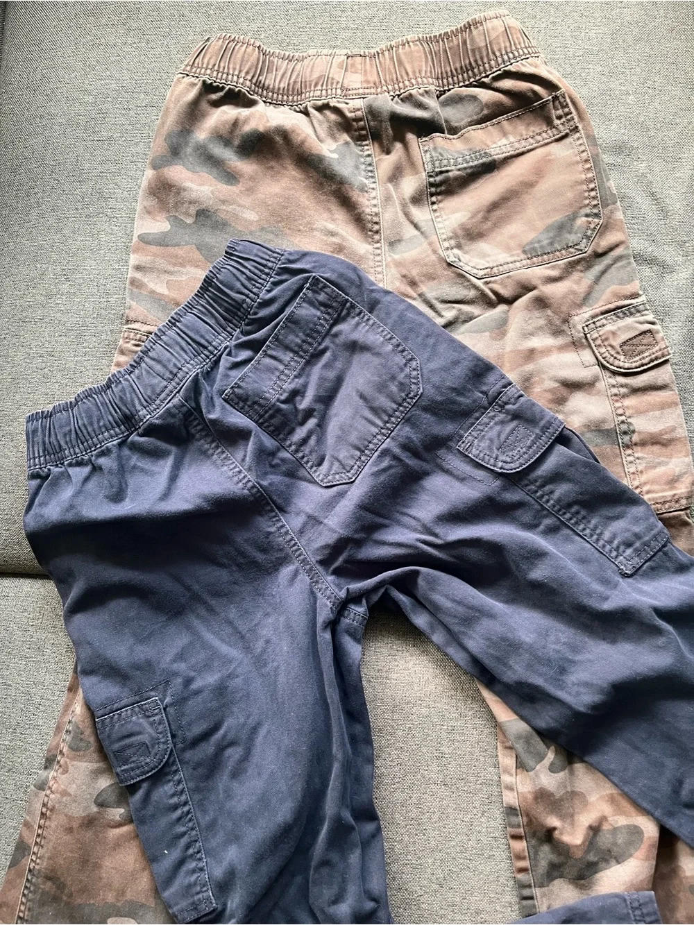 Bundle Boys Size 12 Cargo Pants The Children's Place Navy Camo Adjustable Waist